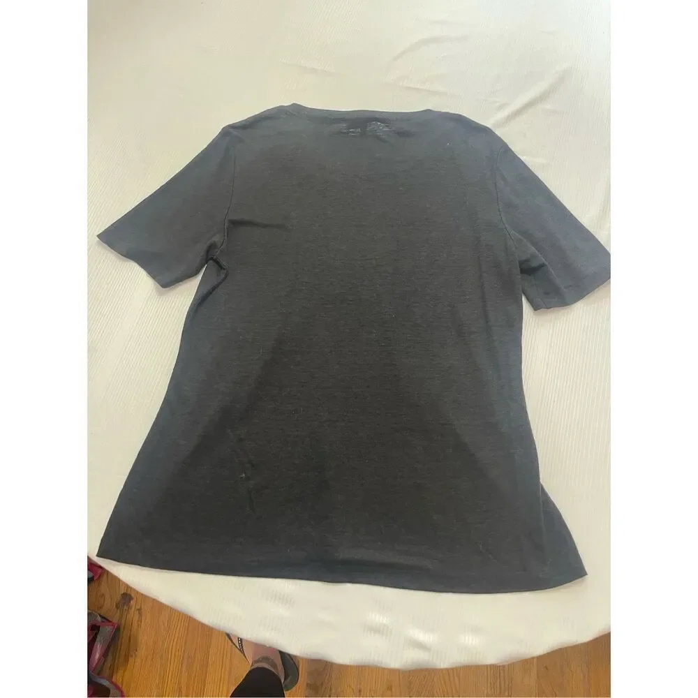 Tory Burch Black Blue Marcella Linen Top Size Large
